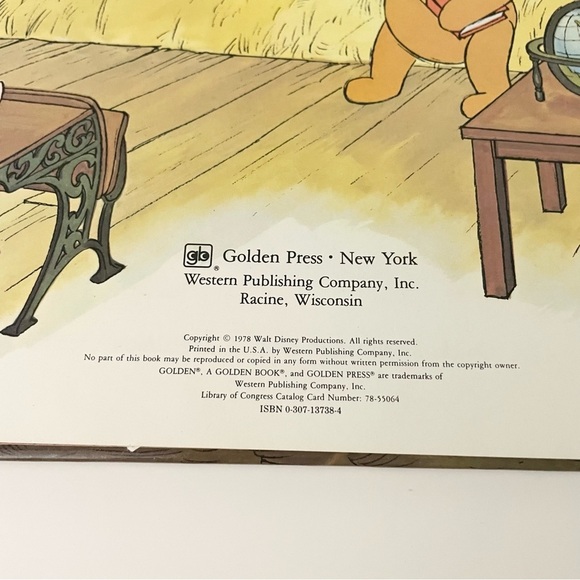 Vintage 1978 Walt Disney's Pooh's Schoolhouse Golden Press Hardcover - Picture 13 of 16
